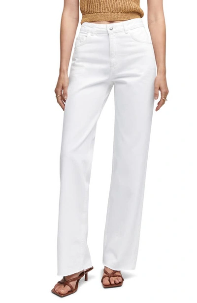 Mango Wide Leg Jeans In White