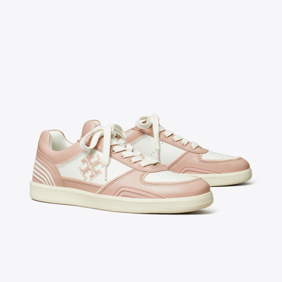 Tory Burch Clover Court Sneaker In Purity/shell Pink