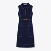 Tory Burch Pick Stitch Stretch Golf Dress In Tory Navy