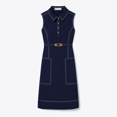 Tory Burch Pick Stitch Stretch Golf Dress In Tory Navy