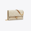 Tory Burch T Monogram Chain Wallet In Ivory
