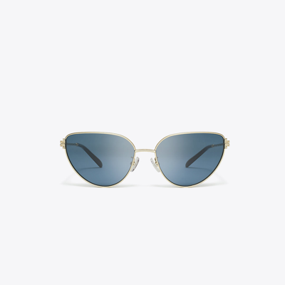 Tory Burch Eleanor Metal Cat-eye Sunglasses In Gold