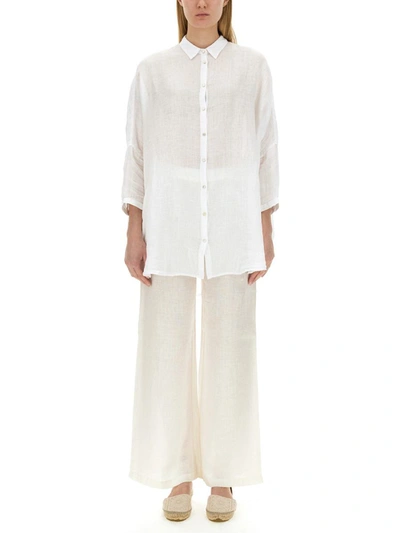 120% Lino Linen Shirt In White