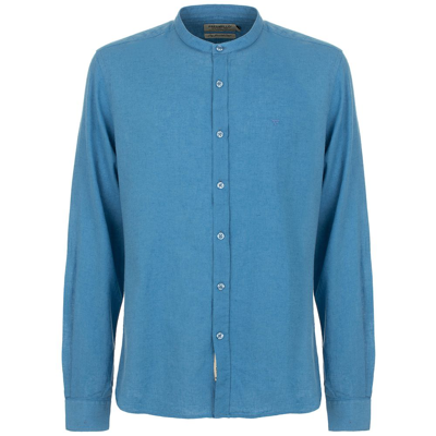 Fred Mello F Mello Linen Men's Shirt In Blue