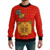 DOLCE & GABBANA RED COTTON SWEATER