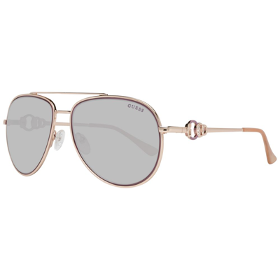 Guess Rose Gold Women Sunglasses In Red