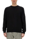 C.p. Company Crewneck Cotton Sweatshirt In Black