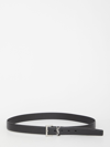 Saint Laurent Cassandre Interwoven Leather Belt In Black