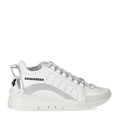 DSQUARED2 DSQUARED2  LEGENDARY WHITE AND SILVER SNEAKER