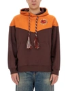 Etro Hooded Sweatshirt With Logo In Orange