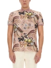 Etro Floral-print Cotton Polo Shirt In Multicolour