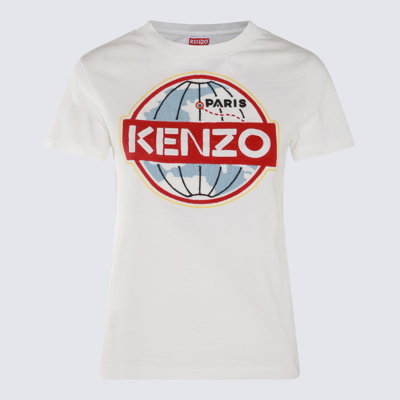 KENZO KENZO WHITE MULTICOLOUR COTTON T-SHIRT