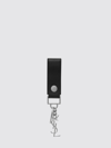 Saint Laurent Cassandre Leather Key-holder In Black