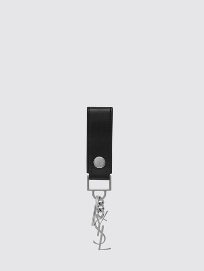 Saint Laurent Monogram Keyring In Black