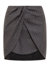 Off-white Off White "pinstripe Twist" Skirt In Grey