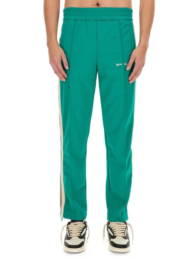 Palm Angels Logo Track Pants In Green