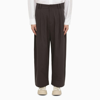 Studio Nicholson Wide-leg Curved Pants With Pleated Front In Grey