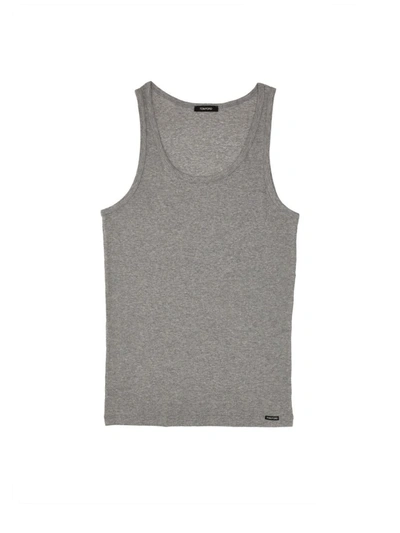 Tom Ford Round Neck Tank Top In Grey