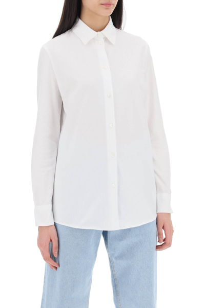 Etro Pegaso-embroidered Cotton Shirt In White