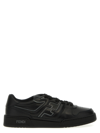 Fendi Leather Low-top Match Sneakers In Black