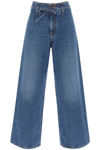 Etro Belted Wide-leg Crop Denim Trousers