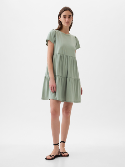 Gap Tiered Mini Dress In Sage Green