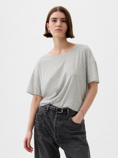 Gap Oversized Boyfriend T-shirt In Grey