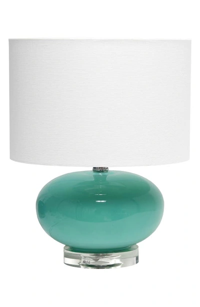 Lalia Home 15.25in Modern Ovaloid Glass Bedside Table Lamp In Blue