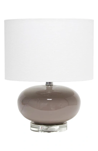 Lalia Home 15.25in Modern Ovaloid Glass Bedside Table Lamp In Grey
