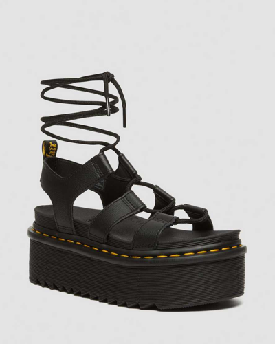 Dr. Martens Dr.martens Nartilla Hydro Leather Gladiator Sandals In Black