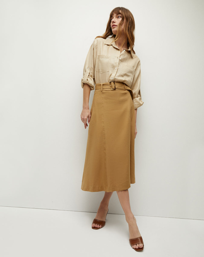 Veronica Beard Arwen Stretch-linen Skirt In Desert Khaki