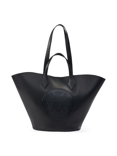 Veronica Beard The Crest Large Leather Tote Bag In Black