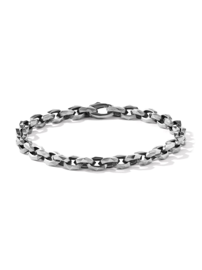 David Yurman Men's Torqued Faceted Chain Link Bracelet In Sterling Silver, 7mm