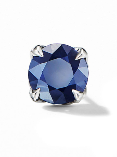 David Yurman Men's Stud Earring In Sterling Silver In Sapphire
