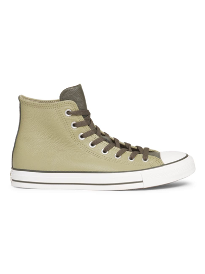 Converse Men's Unisex Chuck Taylor Leather High-top Sneakers In Mossy Sloth Cave Green
