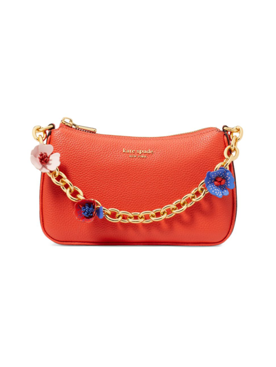 Kate Spade Women's Jolie Novelty Flower Pebbled Leather Convertible Crossbody Bag In Red Berry