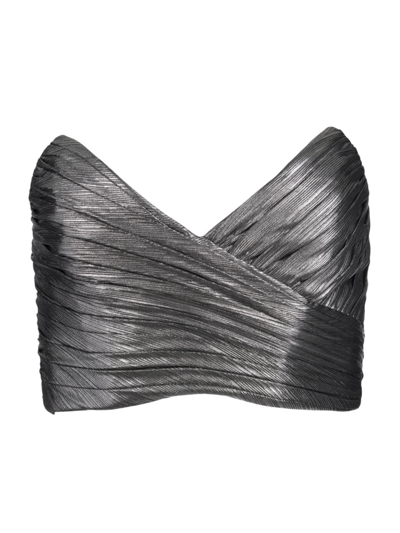 Retroféte Sophia Crop Top In Gunmetal