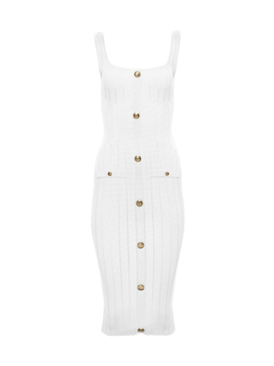 Retroféte Laney Dress In White/gold