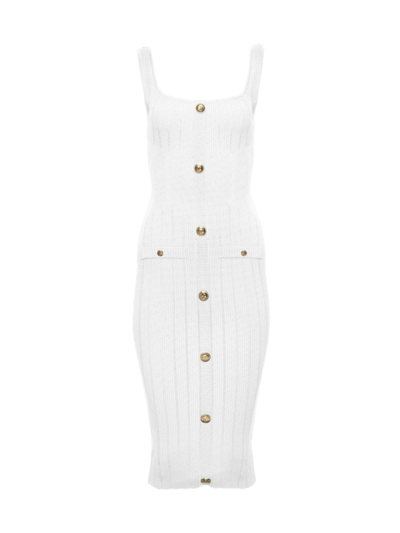 Retroféte Laney Dress In White Gold