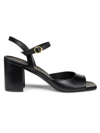 Stuart Weitzman Women's Tia 75mm Leather Sandals In Black