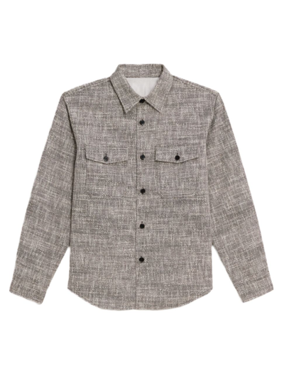 THEORY MEN'S GARVIN SHIRT JACKET IN TWEED CANVAS