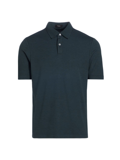 Theory Kayser Short Sleeve Polo In Deep Sea