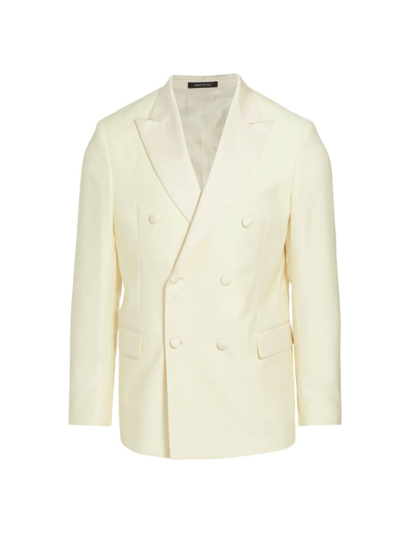 Saks Fifth Avenue Men's Collection Double-breasted Wool Dinner Jacket In White