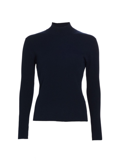 Saks Fifth Avenue Women's Rib-knit Mock Turtleneck Top In Deep Navy