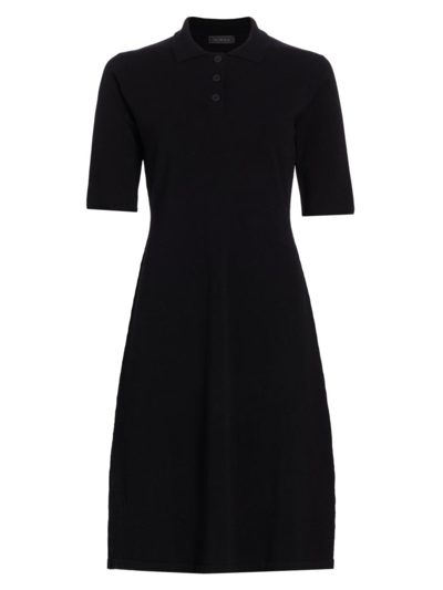 Saks Fifth Avenue Women's Collection Short-sleeve Polo Midi-dress In Black