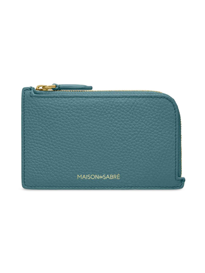 Maison De Sabre Women's The Zip Card Holder In Bondi Blue