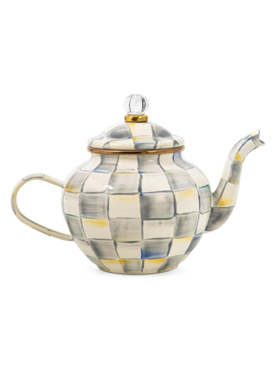 Mackenzie-childs Sterling Check 4-cup Teapot In Yellow