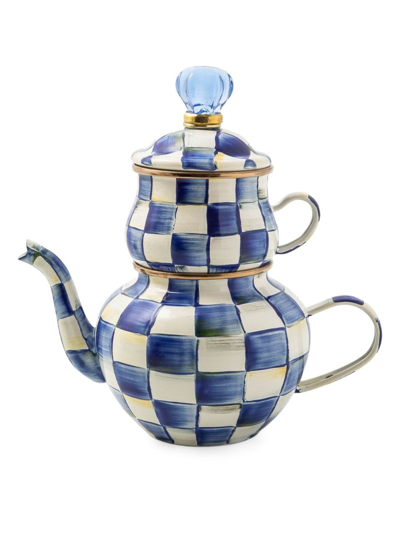 Mackenzie-childs Royal Check High Tea Set In Blue