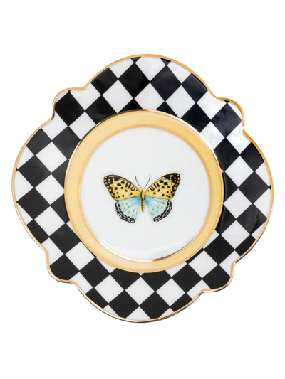 Mackenzie-childs Butterfly Toile Bread And Butter Plate In Black
