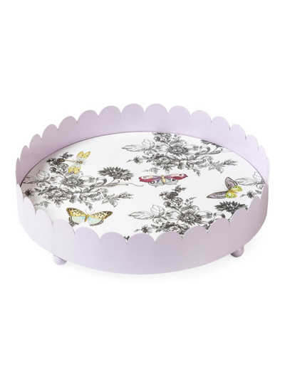 Mackenzie-childs Butterfly Toile Tray In Purple